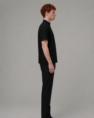The duo-trim V-neck