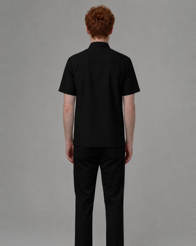 The duo-trim V-neck