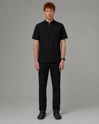 The duo-trim V-neck