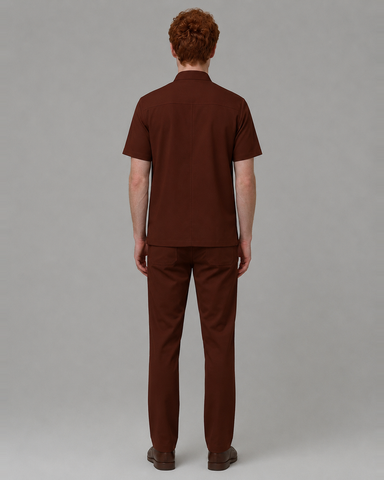 The duo-trim V-neck