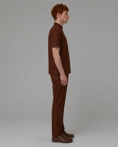 The duo-trim V-neck