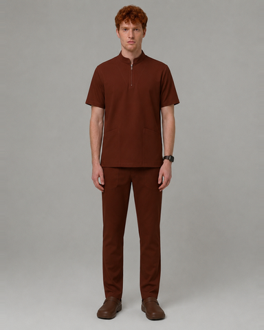 The duo-trim V-neck