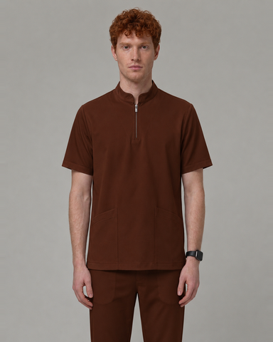 The duo-trim V-neck