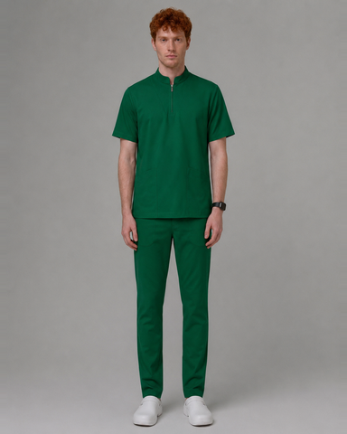 The duo-trim V-neck