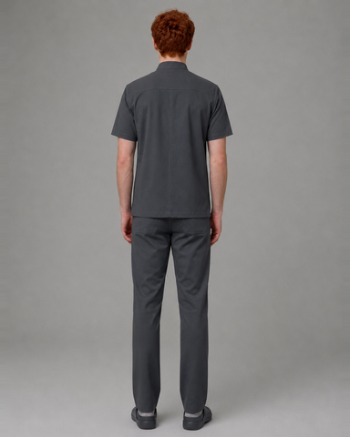 The duo-trim V-neck