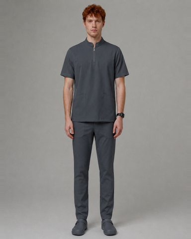 The duo-trim V-neck