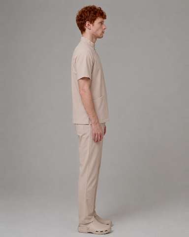 The duo-trim V-neck