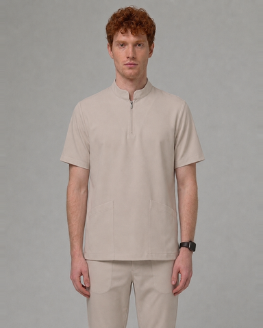 The duo-trim V-neck