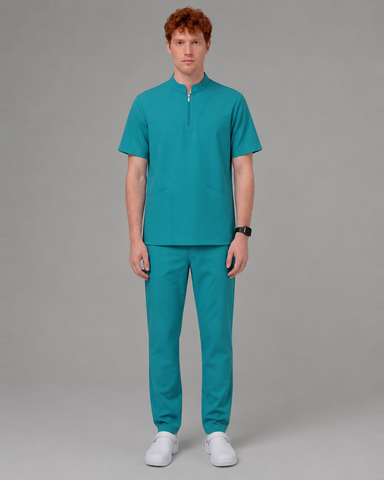 The duo-trim V-neck