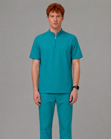 The duo-trim V-neck