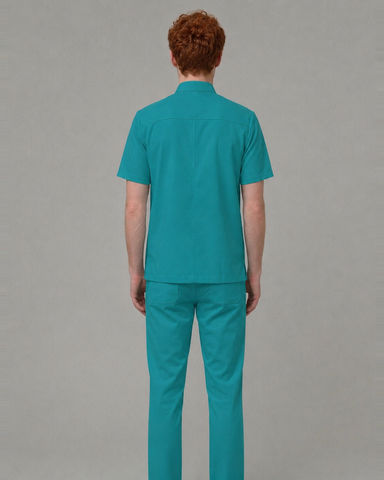 The duo-trim V-neck