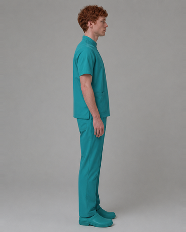 The duo-trim V-neck