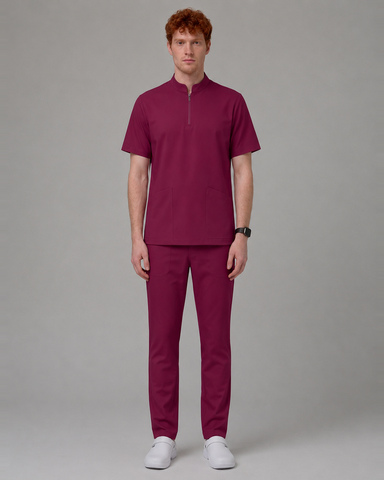 The duo-trim V-neck